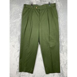 Bills Khakis Mens 38 Olive Green Pleated Cotton Twill Pants Made in USA Chinos
